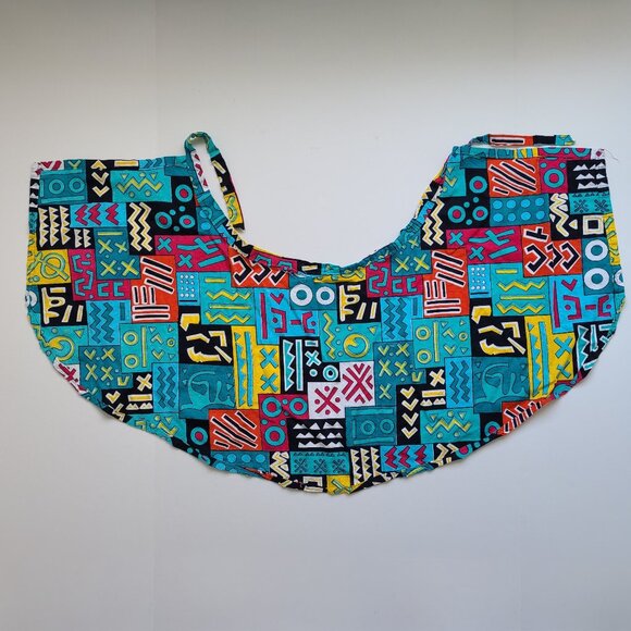 Homemade Apron 26" Waist Funky Colorful Print Tie in Back Half Circle - Picture 2 of 7